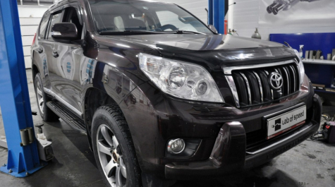 Чип тюнинг, отключение и удаление катализаторов на Toyota Land Cruiser Prado 2.7 163hp 2012 года выпуска